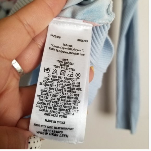 ted baker leeh Cubist floral print top sweater size 3 nwot - Picture 5 of 5